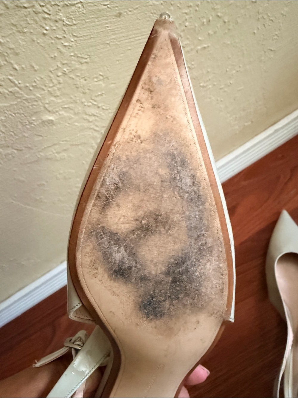 Zara Cream Patent Slingback Kitten Heels - Picture 5 of 7
